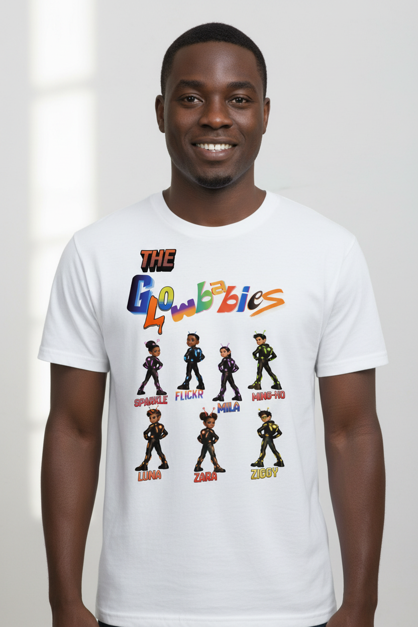 Glowbabies T-shirt on African adult